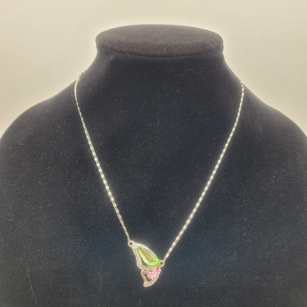 Butterfly Wing Inspired Jeweled Necklace​​​